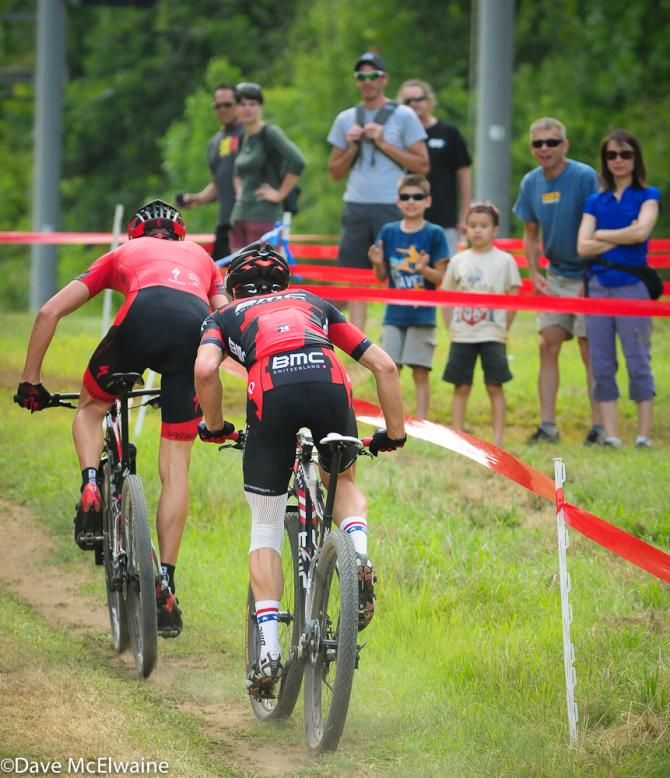 Wells and Ettinger going head to head with two laps to go