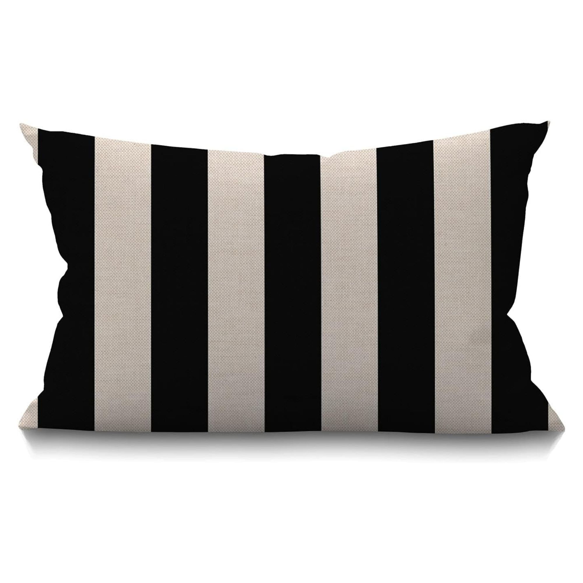 Black Striped Throw Pillow
