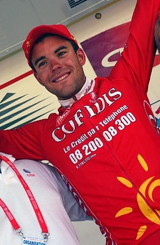 Cofidis' Ama&euml;l Moinard on the podium of the 2007 Route du Sud