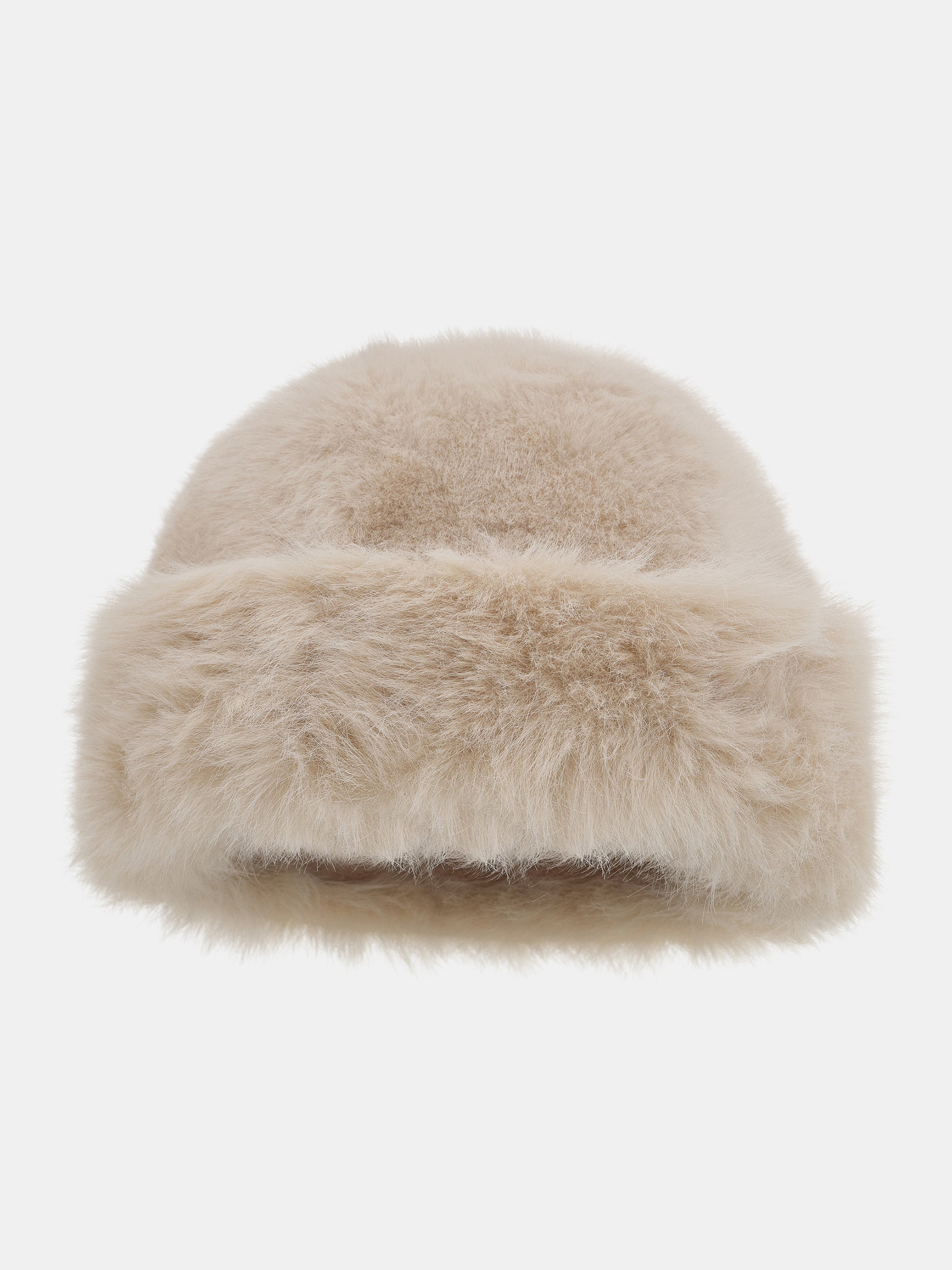 Faux Shearling Hat, Beige