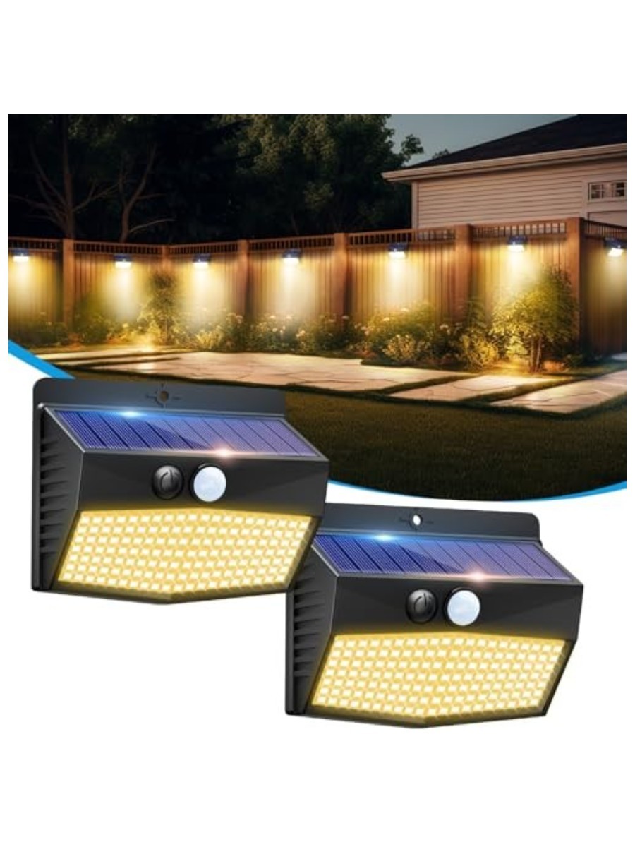 Peasur, Solar LED Motion-Sensor Outdoor Lights 2-Pack