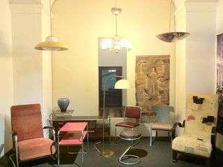 Modernist interior set up at the Design Museum