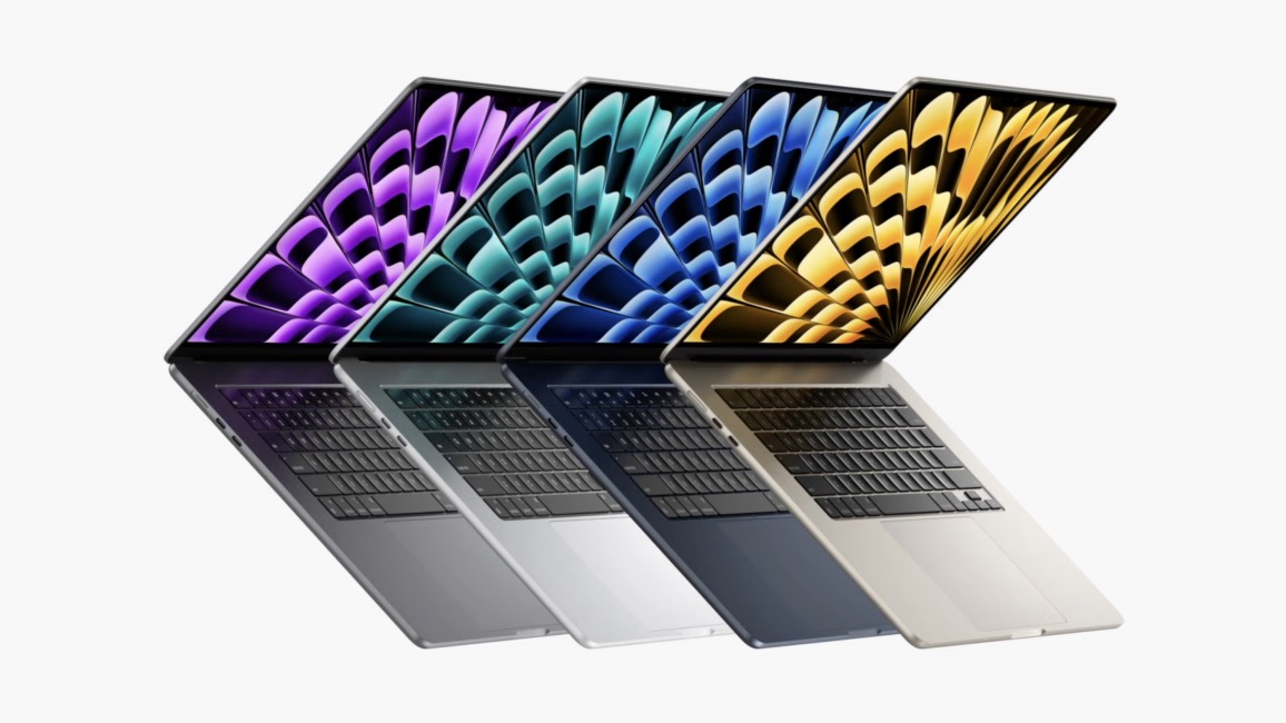 2023 Apple MacBook Air 15-inch in four different colours