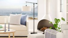 A coastal lounge with a variety of items of furniture from Target.