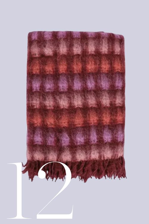 Mia Mohair & Wool Throw Wine