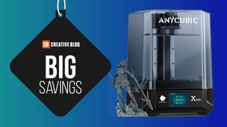 One of the best 3D printer Prime Day deals on a blue background with text that reads 'big savings'