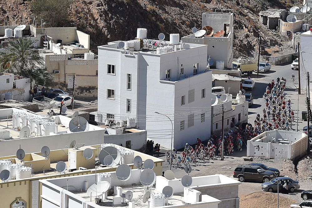 The peloton in action during Oman's final stage.