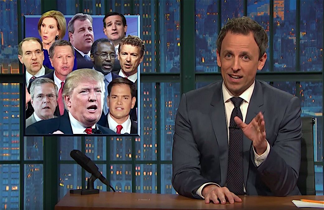 Seth Meyers wants a trapdoor at presidential debates