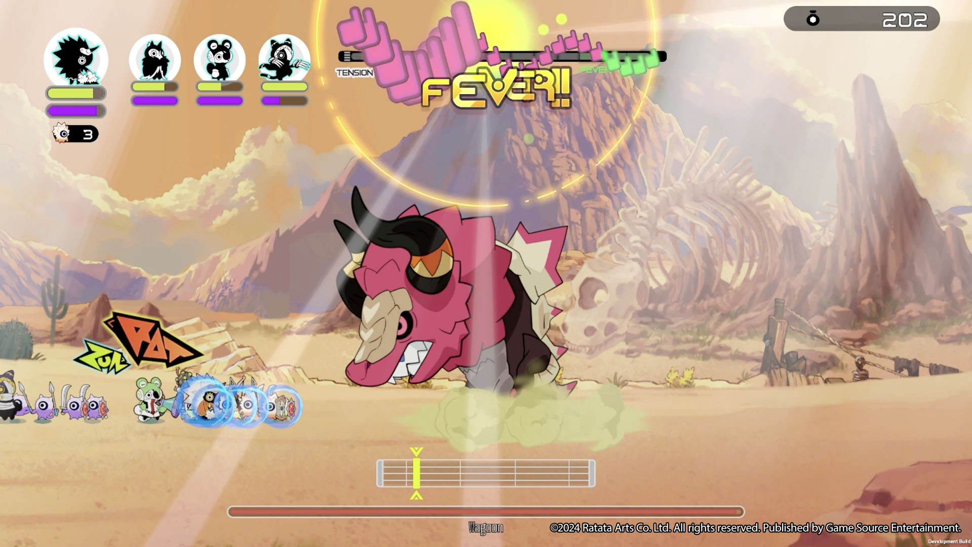 A screenshot from upcoming rhythmic roguelike action game Ratatan.