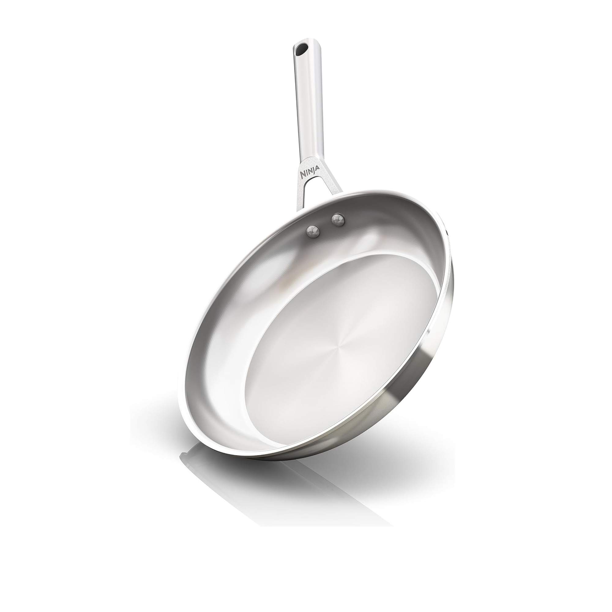 Ninja Everclad Commercial-Grade Stainless Steel 10.25" Fry Pan, Tri-Ply Pans, Oven Safe to 600°f, All Stovetops & Induction Compatible, Stainless, C90026