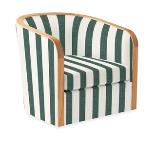 green and white striped accent chair