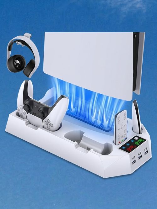 PS5/PS5 Slim/PS5 Pro Stand and Cooling Station With Dual Controller Charging