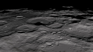 A view of the lunar south pole obtained by the LRO