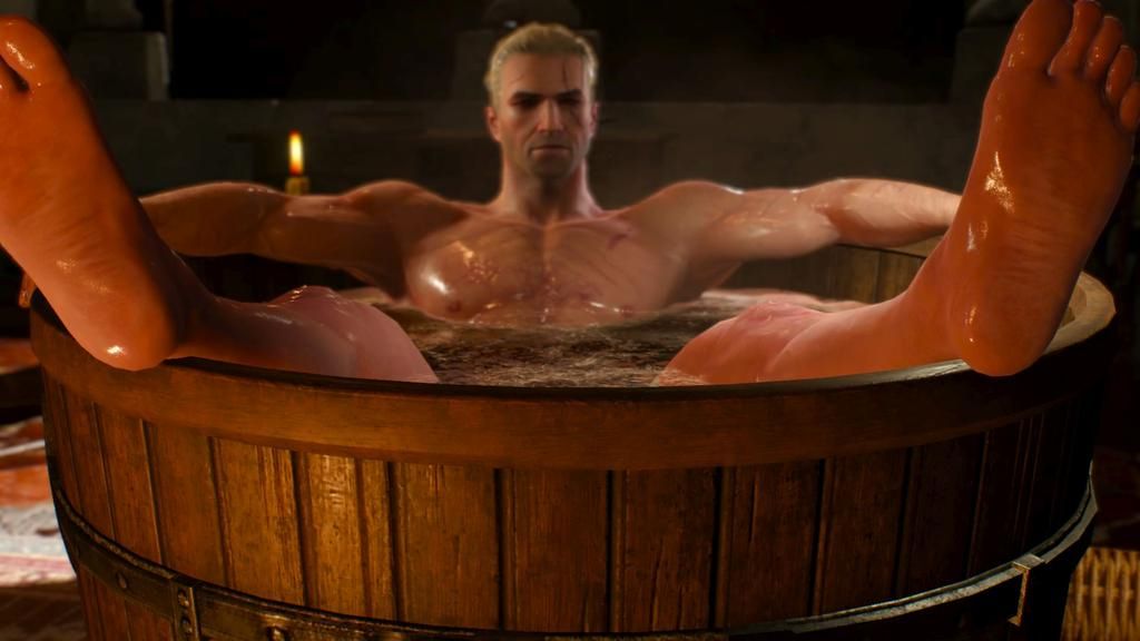 *NEW* The Witcher III Wild Hunt Geralt in the Bath Statuette