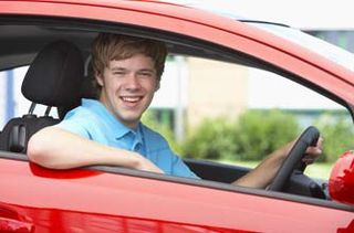 Teenage boy in a car