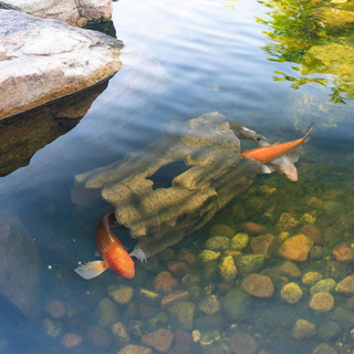 a cave for an outdoor fish pond