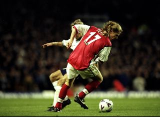 Emmanuel Petit in action for Arsenal against Tottenham in 1998.