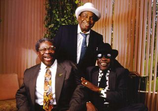 Dixon - centre - with BB King and John Lee Hooker.