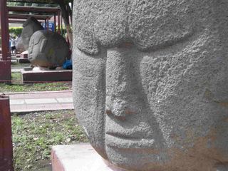 Potbelly sculptures on display near Guatemala's Pacific coast.