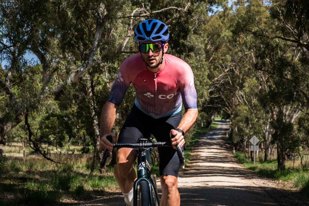 Nathan Haas on a reconnaissance ride on the new RADL GRVL route in South Australia