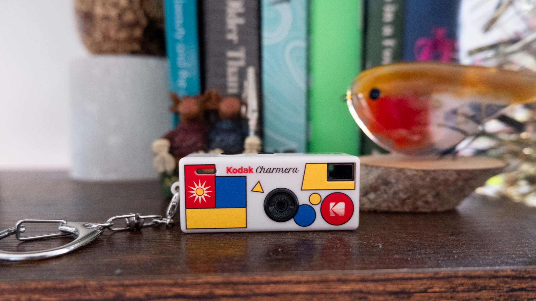 A photo of a Kodak Charmera keychain camera