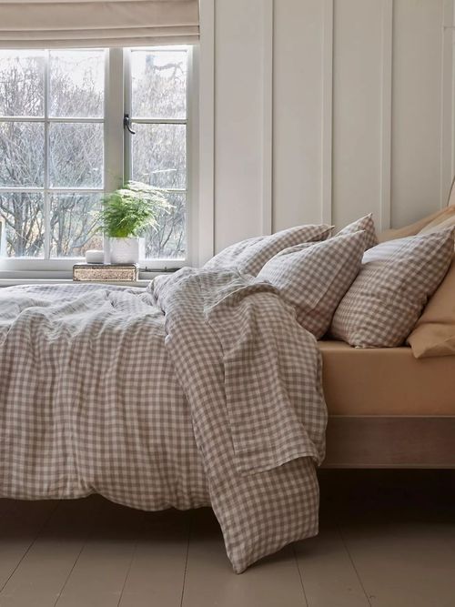 Mushroom Gingham Bedding