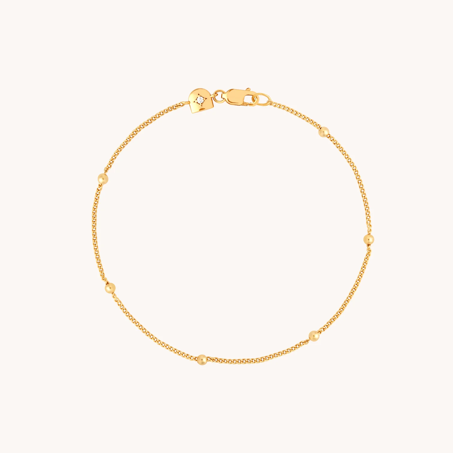 Astrid and Miyu, Essential Beaded Chain Bracelet in Gold
