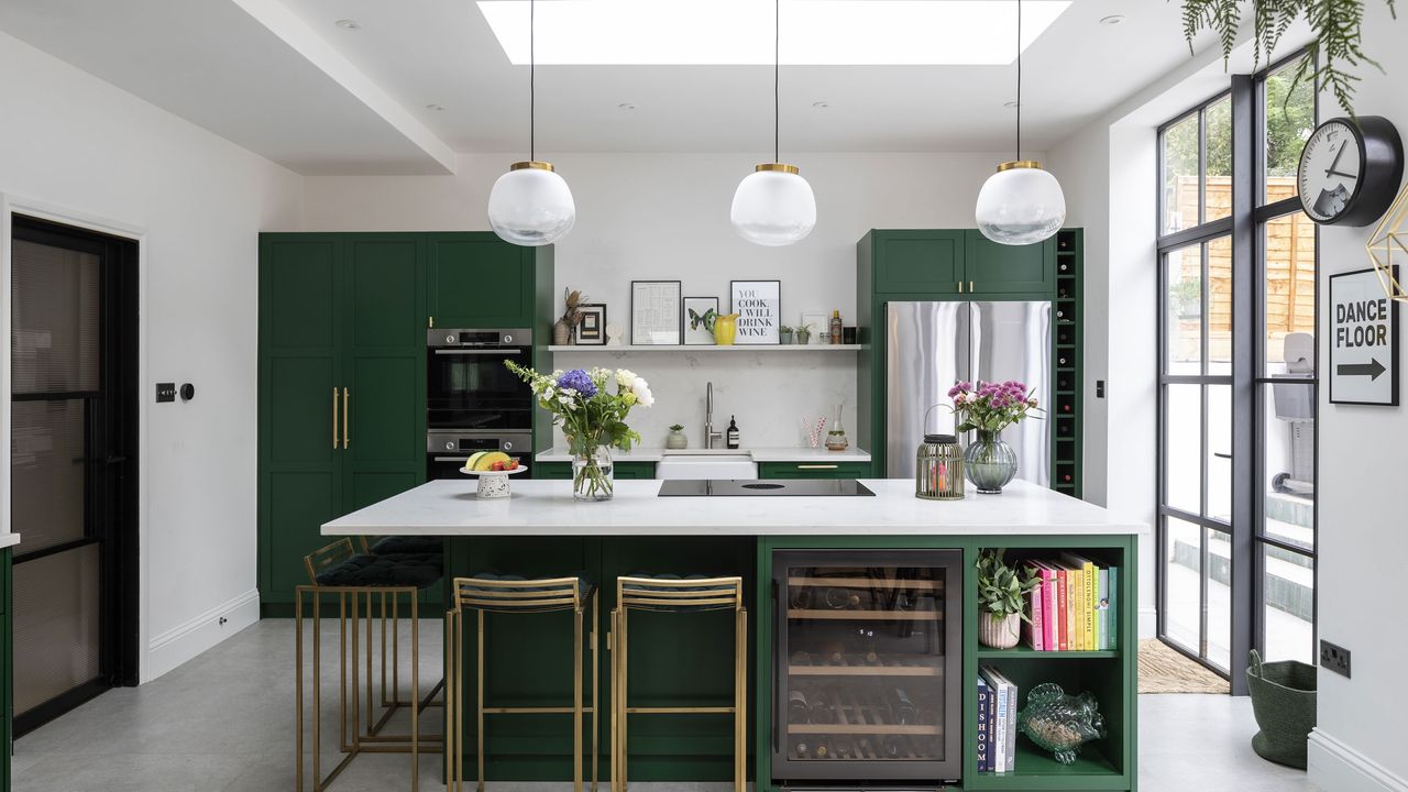 The Smith&#039;s green units has given their new kitchen a fresh look