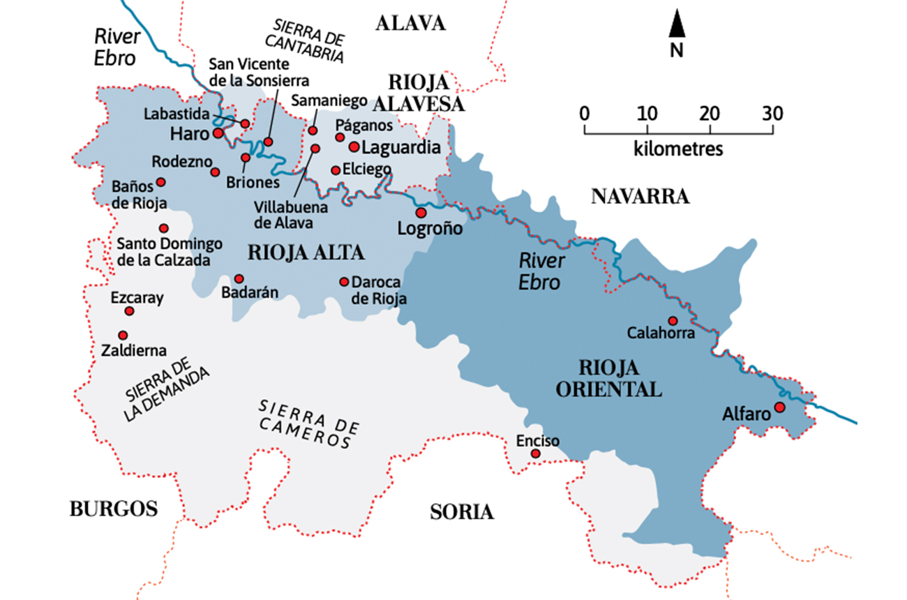 Illustrated map of Rioja