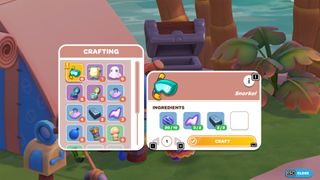 The snorkel crafting recipe in Hello Kitty Island Adventure.