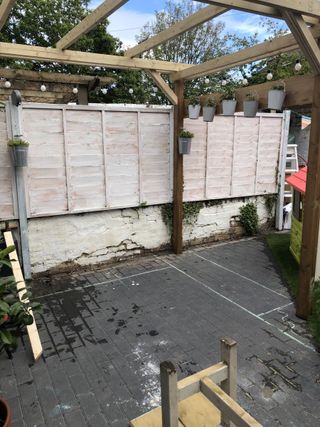 before and after backyard makeover: building a DIY pergola