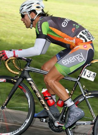Andres Diaz (Team Exergy) drove the late race break, enabling teammate Fred Rodriguez to sit tight in the field and wait for the sprint.