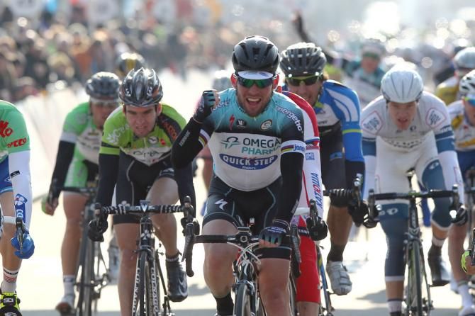 Mark Cavendish (Omega Pharma-QuickStep) is all smiles after winning stage 2.