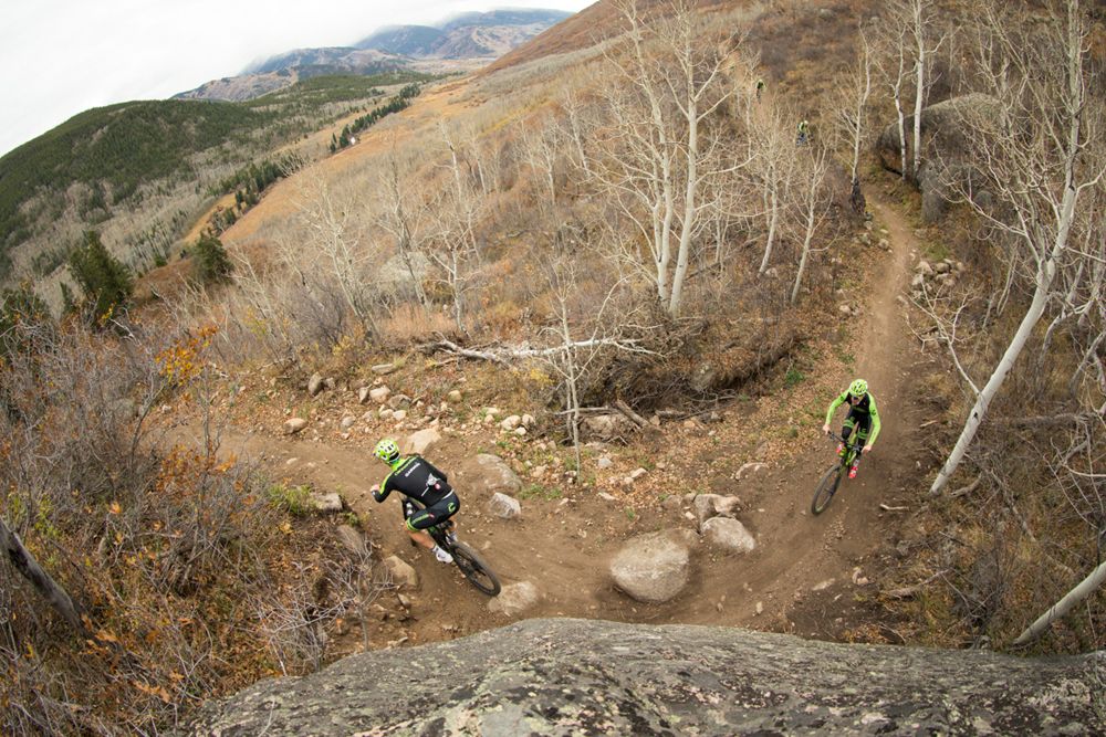 The Cannondale Garmin riders enjoy some Aspen mountain biking