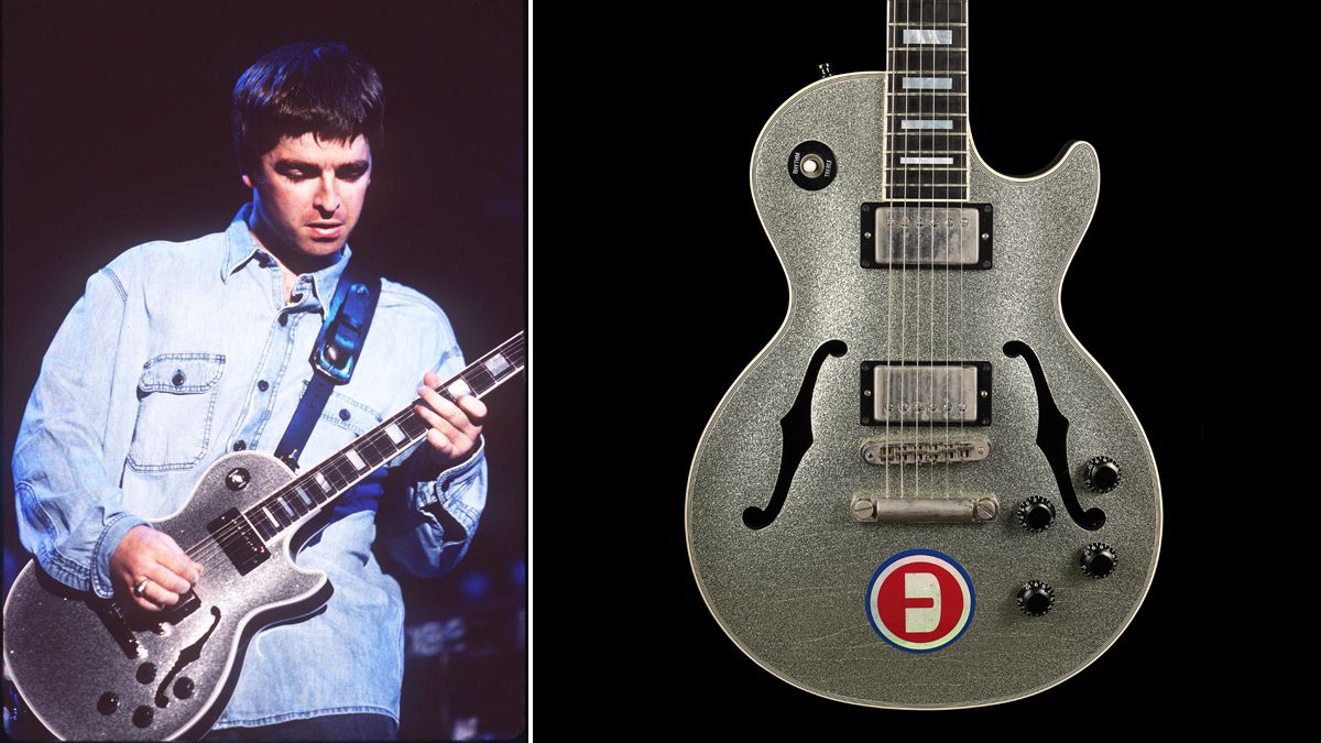 Noel Gallagher&#039;s Silver Sparkle Gibson Les Paul