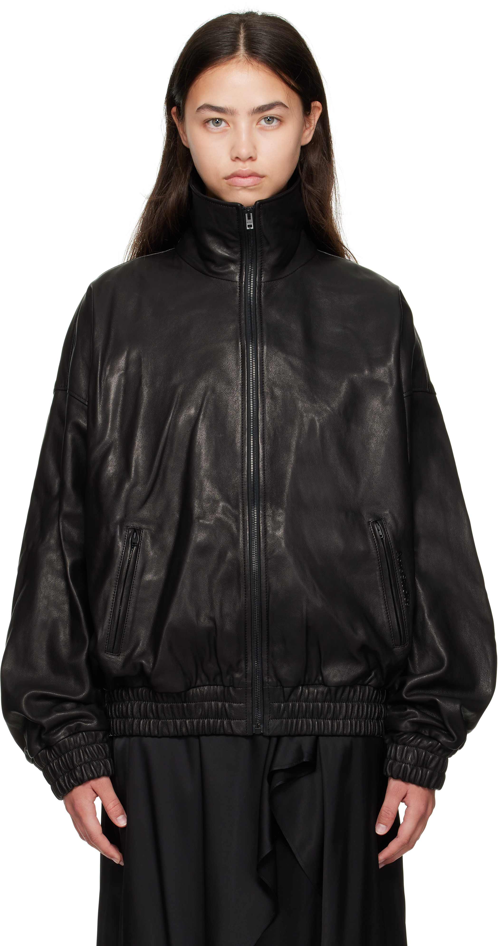 Black Zip Leather Jacket