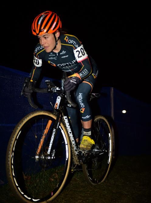 Crystal Anthony (Optum Pro Cycling) riding the hill with one lap to go