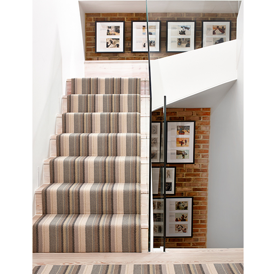 exposed brick walls and staircase