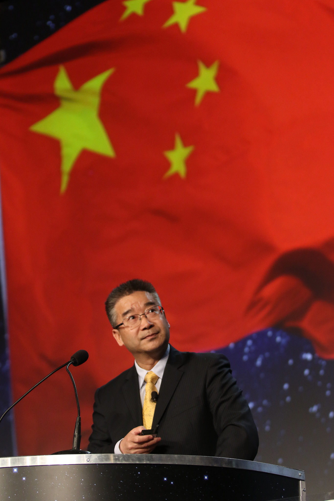 Yulong Tian, secretary-general of the China National Space Administration (CNSA), spoke April 5 during the 33rd Space Symposium.