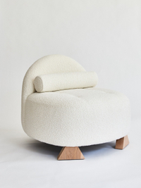 Lilian Club Chair, Ivory Bouclé Lounge Chair by Christian Siriano