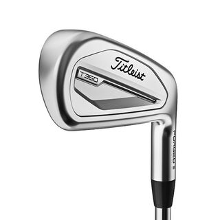 The Titleist T350 irons on a white background