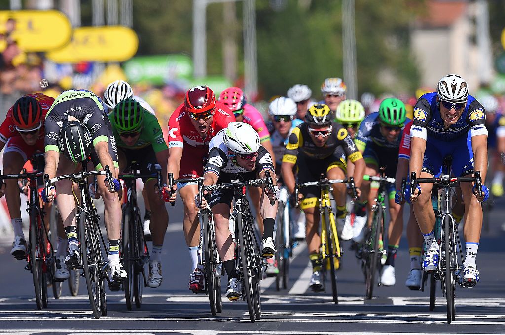 Cycling: 103th Tour de France 2016 / Stage 6
Arrival / Sprint / Mark CAVENDISH (GBR)/ Marcel KITTEL (GER)/ Daniel MCLAY (GBR)/ Alexander KRISTOFF (NOR)/ Peter SAGAN (SVK) Green Sprint Jersey / Bryan COQUARD (FRA)/
Arpajon-sur-Cere - Montauban (190,5km)/
TDF / &Acirc;&copy; Tim De Waele