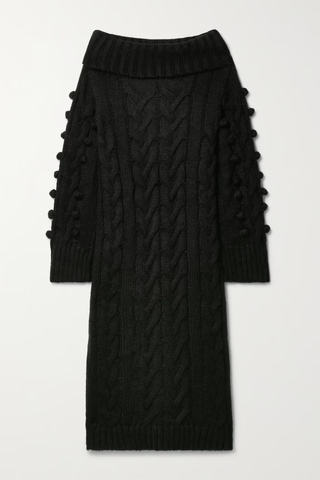 black knit sweater dress