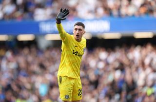 Djordje Petrovic of Chelsea reacts during the Premier League match between Chelsea FC and AFC Bournemouth at Stamford Bridge on May 19, 2024 in London, England. (Photo by Ryan Pierse/Getty Images)