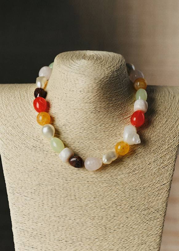 Joanna Necklace - Pink/ Multicolored - Resin - S&amp;eacute;zane