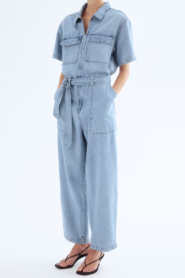 H&M Light Wash Denim Boiler Suit