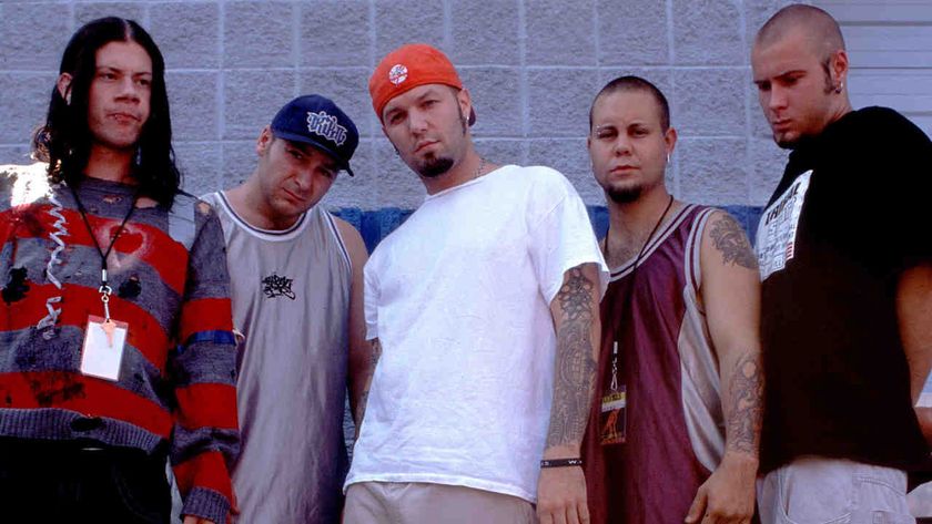 Limp Bizkit posing for a photograph in the late 1990s