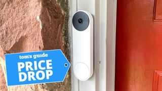 Nest Doorbell (Battery) mounted on a doorframe
