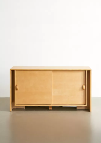 Wooden media console table.