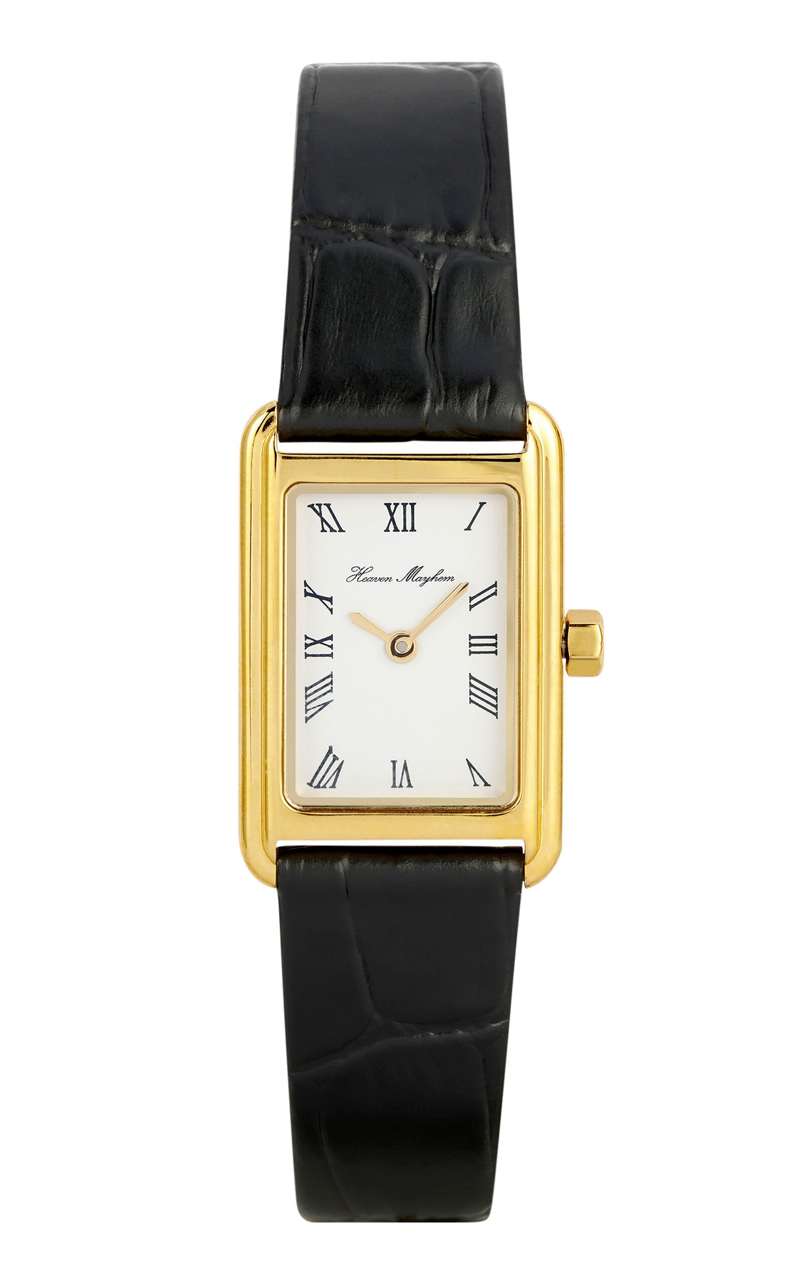 Icon Gold-Plated Stainless Steel Leather Watch